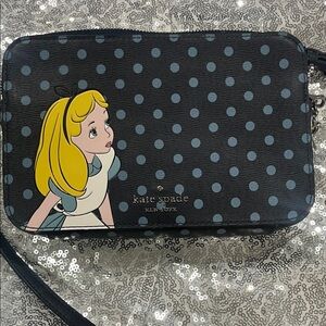 Kate Spade Black and Blue Polka Dot Crossbody Bag
